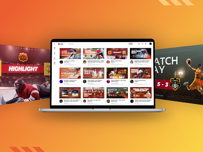 Sports Streaming Youtube Thumbnail branding design graphic design ui