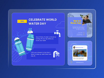 Special Water Day Instagram Post aqua blue clean concept conservation earth environment environmental instagram instagram post life media nature protection save social social media water water day world