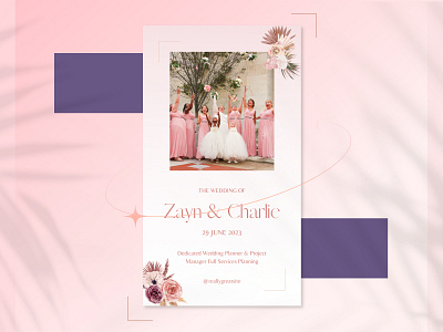 Happy Wedding Card Invitation Instastory bouquet canva card celebration couple decoration elegant flower greeting instagram post invitation invite love luxury marriage party romantic social media template wedding