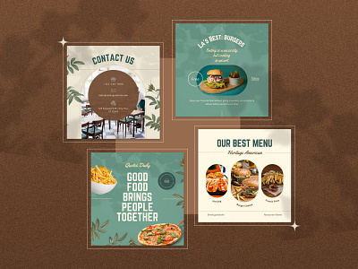 Food Vintage Resto Social Media Template branding design graphic design ui