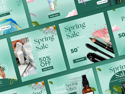 Spring Sale Design Template beauty canva canva template card cosmetic design discount fashion flower instagram post offer price promotion sale season shopping social media spring summer template