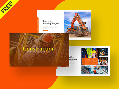 Free Construction PowerPoint Template by RRGraph on Dribbble