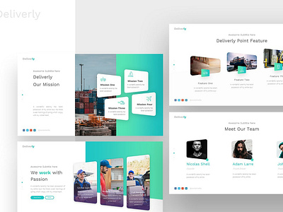 Deliverly – Logistic Powerpoint and Keynote Template business commerce delivery distribution industry keynote logistic powerpoint presentation shipping template trade