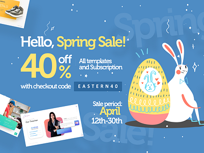 Rrgraph Design Spring Sale! discount discount card discount code discount voucher easter bunny easter egg keynote powerpoint powerpoint template presentation