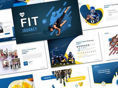 Fit Journey Workout - Pitch Deck/presentation design google slides keynote pitchdeck powerpoint presentation slides sport workout