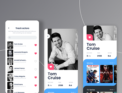 Actors Tracker App UI actor app design graphic design tracker ui ux