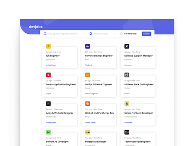 DevJobs app design figma graphic design ui ux