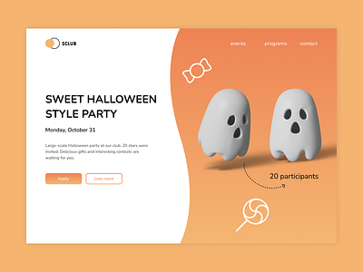 Halloween page 3d branding graphic design halloween page ui ux web design