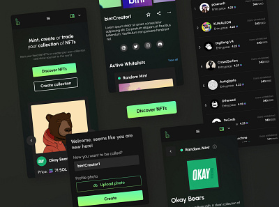 Bint - NFT Mobile app app design blockchain branding collection creator cryptoart design ethereum illustration logo marketplace mint minting mintnft nft nfts ui design ux design web