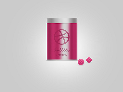 Candy Dribbble background bal can candy delicious dribbble gray pink steel sweets work