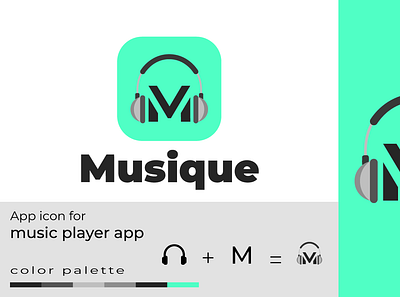 Musique - music app icon design app icon design app icon designs app logo graphic design headphone icon illustration logo logo design music app icon music app logo