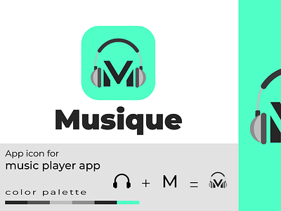 Musique - music app icon design app icon design app icon designs app logo graphic design headphone icon illustration logo logo design music app icon music app logo