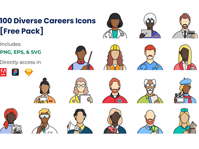 100 Career Icons [Free Download]