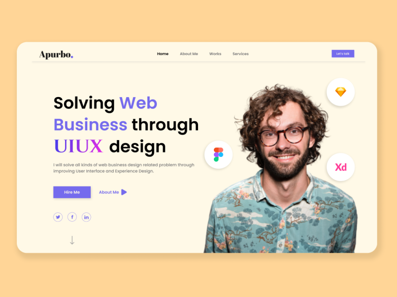 UIUX Designer's Portfolio Website's Header or Hero Section! by MAHADI ...