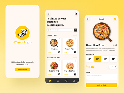 Italo-Pizza 🍕 App UI Design. app app ui branding design dribbble figma food food app illustration pizza ui ui design ux