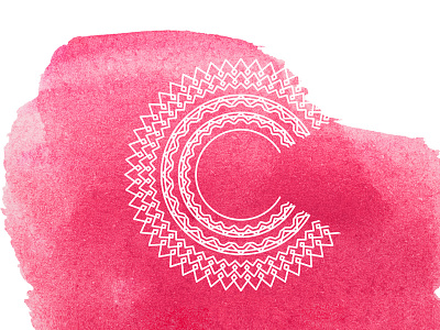 Patterned C branding logo mark pattern watercolor
