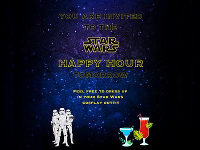 Star Wars Invitation Poster card happyhour invitation poster starwars