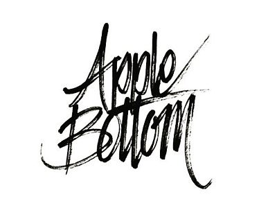Apple Bottom brush pen calligraphy design graphic design hand lettering ink pen and ink