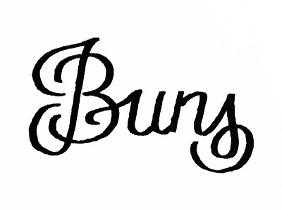 Buns calligraphy design graphic design hand lettering ink nib pen pen and ink