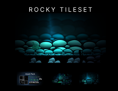 Rocky Tileset - 2D Platformer 2d art asset assets creepy dark fog game game art gameart pixel pixelart platformer tiles tileset