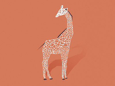 Animal Kingdom: Giraffe animal geometric giraffe grain illustration minimalist minimalistic shadow simple vector