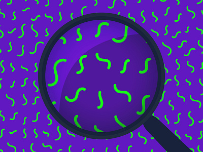 And What Do We Have Here? humor illustration magnifying glass minimalist pattern squiggles tutorial vector worms