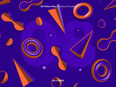 3D Pattern Play: #08 3d abstract geometry minimalistic modern pattern playful shapes vector