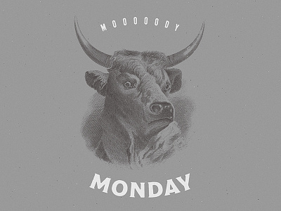 Moody Monday animal collage color duotone illustration minimalist typography vintage