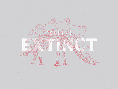 Feeling Extinct animal behance color duotone illustration minimalist photoshop skeleton trend typography vintage