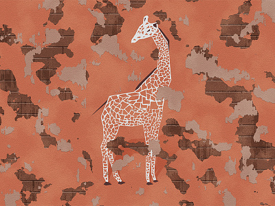 Giraffe Mural animal digital art effect photoshop skillshare texture tutorial typography vintage wear