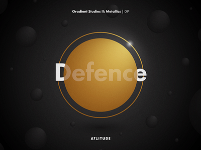 Gradient Studies II: Defence black circle color geometry gradient metallic minimalism simplicity typography vector