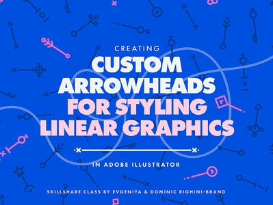 Creating Custom Arrowheads in Adobe Illustrator adobe illustrator arrowhead digital art digital illustration graphic design illustrator line art monoline pattern skillshare tutorial vector art