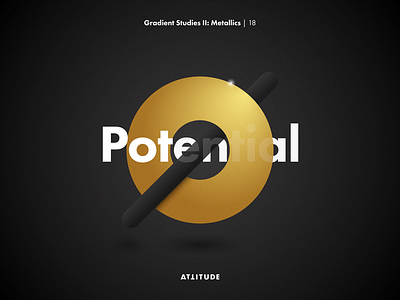 Gradient Studies II: Potential 3d black color geometry gradient lines metallic minimalism simplicity typography vector