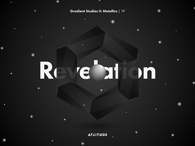 Gradient Studies II: Revelation 3d black color geometry gradient lines metallic minimalism simplicity typography vector
