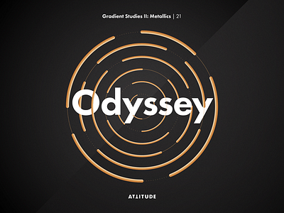 Gradient Studies II: Odyssey black color geometry gradient lines metallic minimalism simplicity typography vector