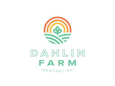 Dahlin Farm Logo brand branding csa farm identity logo