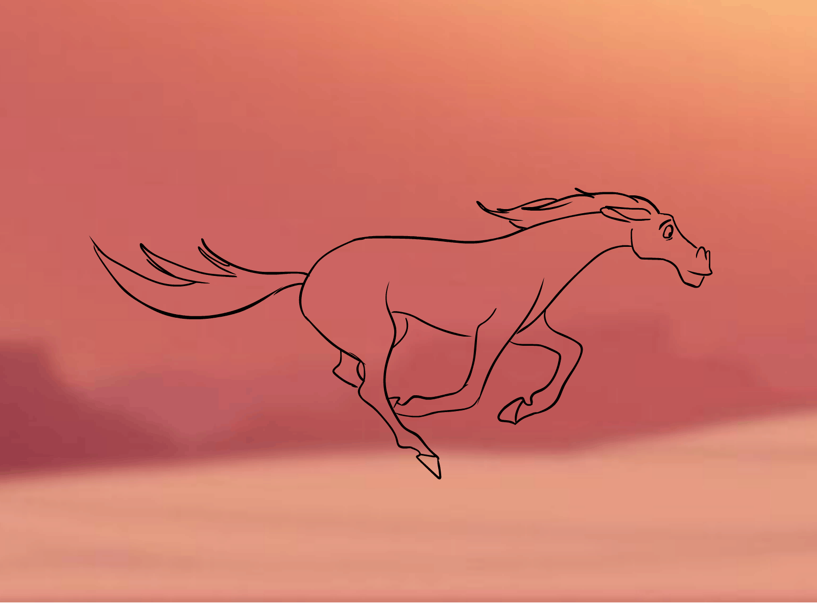 horse running animation gif