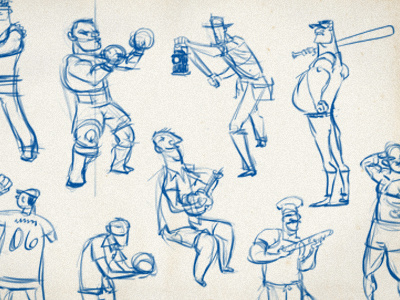 Posebook Warmups character design characters illustration inkstatic loose sketch sketchbook