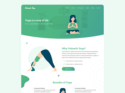 Vedanth Yoga Website characters illustrations illustrator landing page design landingpage uidesign uiux website website design yoga yoga app