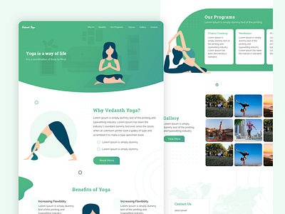 Vednath Yoga Website design concept green health app landing page landing page ui ui design uiux website design yoga yoga app