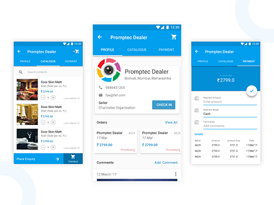 Channelier Buyer Detail UI android app blue channelier material design mobile mobile app ui profile profile ui ui userinterface