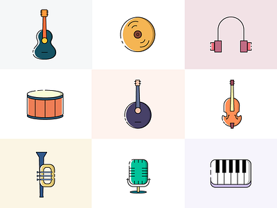 Music icon set