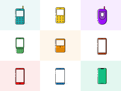 Mobile icon set devices iconography icons illustration line icons mobile mobiles