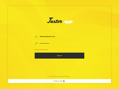 Juster login UI app exzeo insurance juster login design login form mobile signin ui