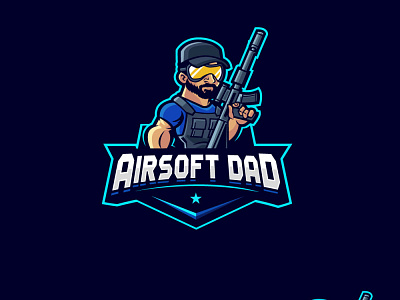 Airsoft Dad graphic design illustration logo sportlogo typography
