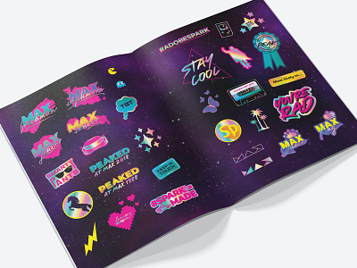 Adobe Max 2018 Yearbook Stickers illustration stickers typography