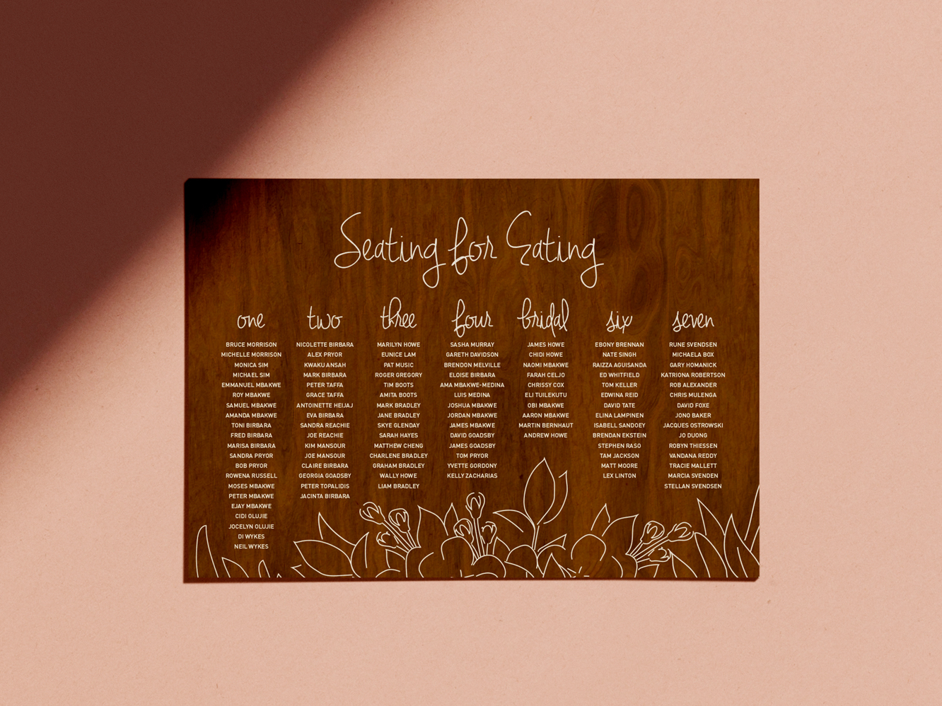 Chidi + James Seating Chart by Christina Cox on Dribbble