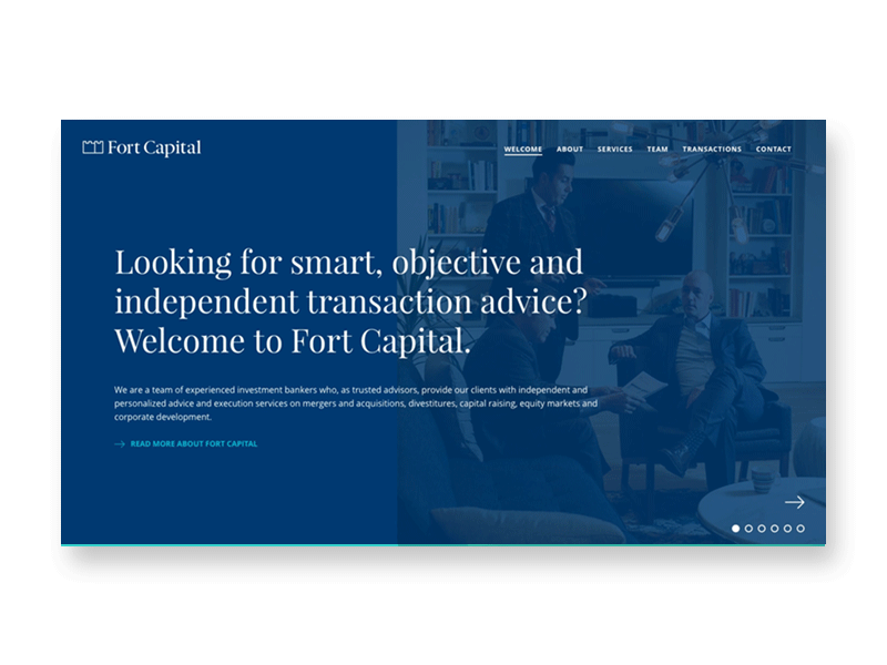 Fort Capital blue corporate gif motion serif ui ui design ux webdesign website website design