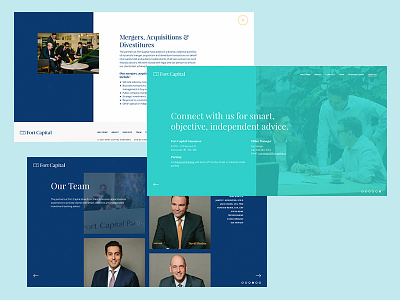 Fort Capital blue columns corporate responsive typography web web design website