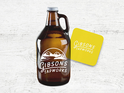 Gibsons Tapworks beer branding brewery canada growler illustration lettering logo typography vancouver yellow